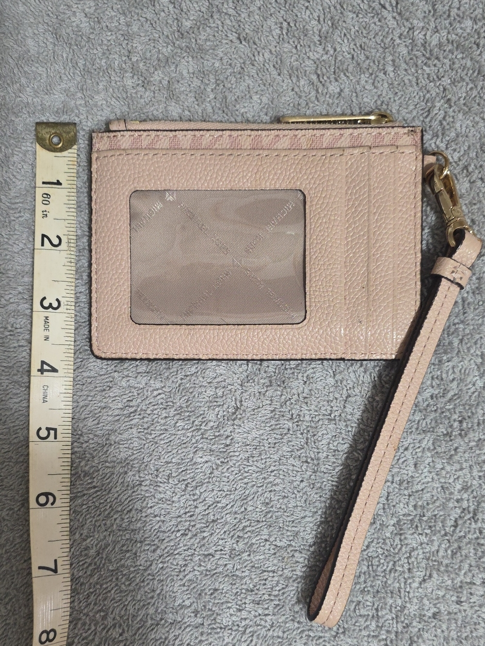Michael Kors Pink Signature Wristlet Card Case with Gold Hardware - Picture 2 of 3
